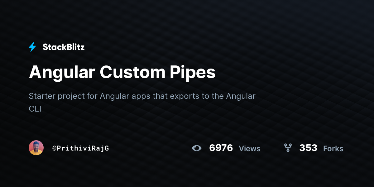 Angular Custom Pipes - StackBlitz