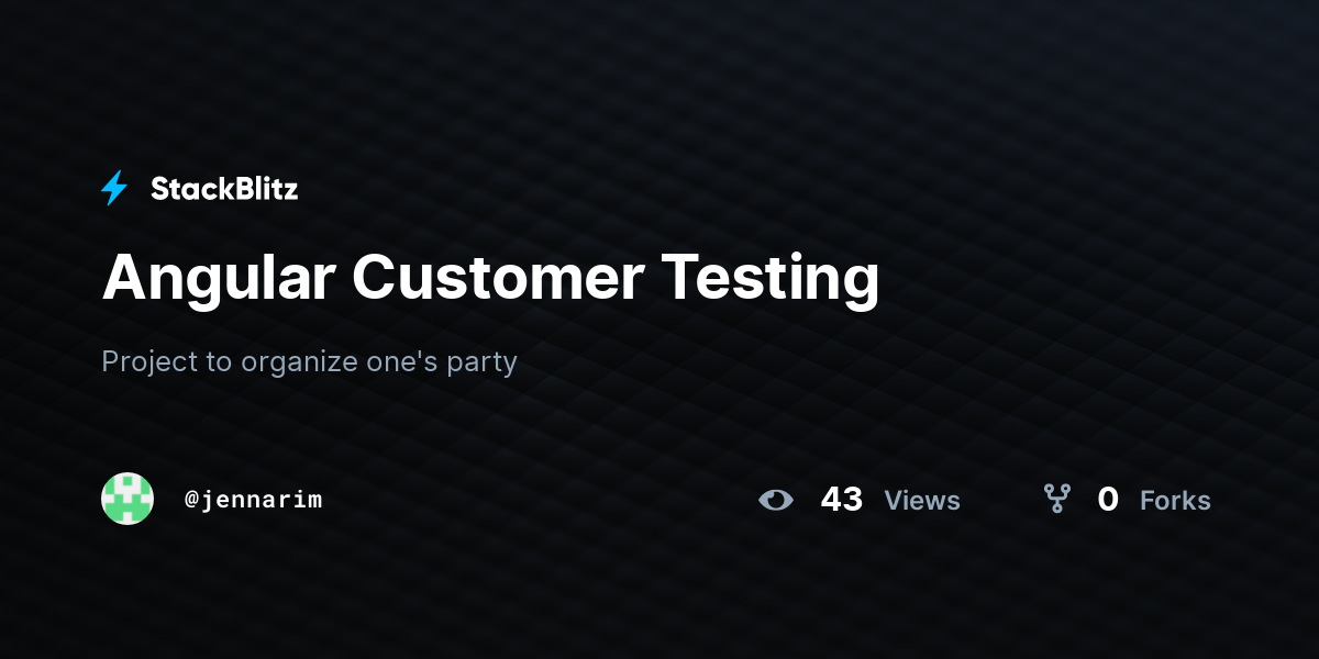 Angular Customer Testing - StackBlitz