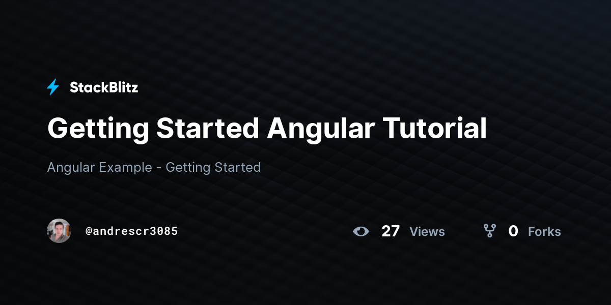 Getting Started Angular Tutorial - StackBlitz