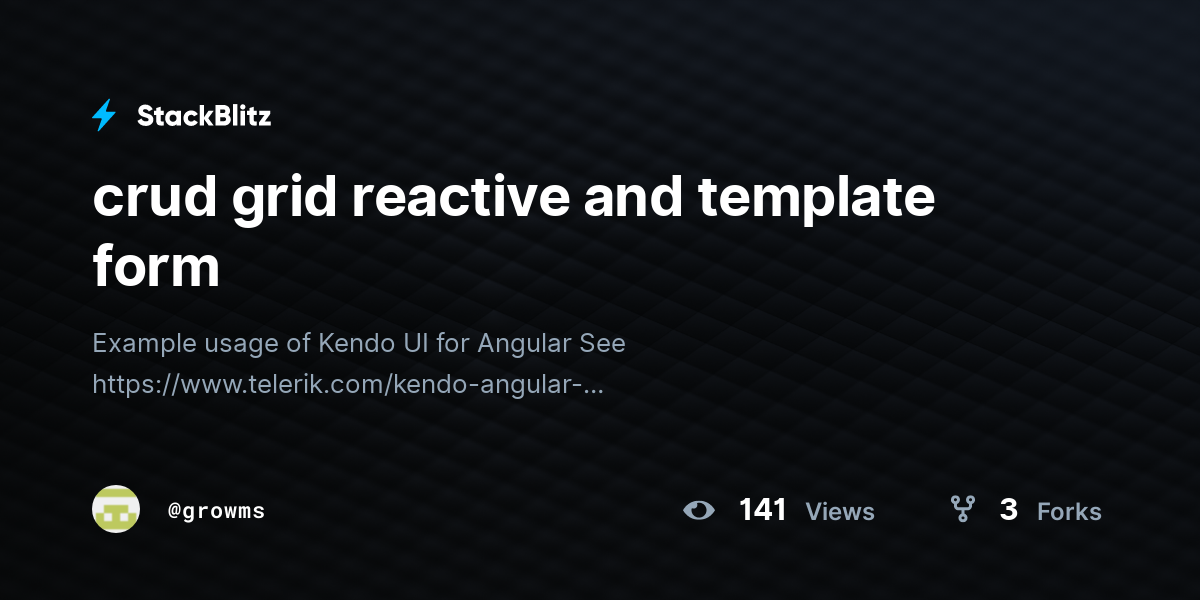 crud grid reactive and template form - StackBlitz