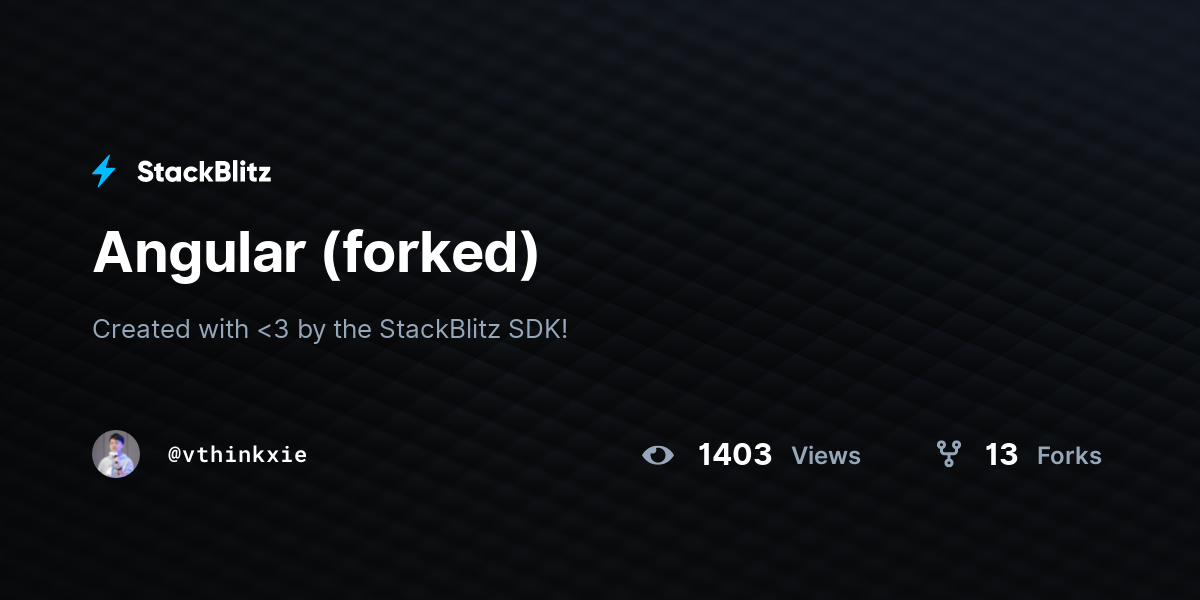 Angular (forked) - StackBlitz
