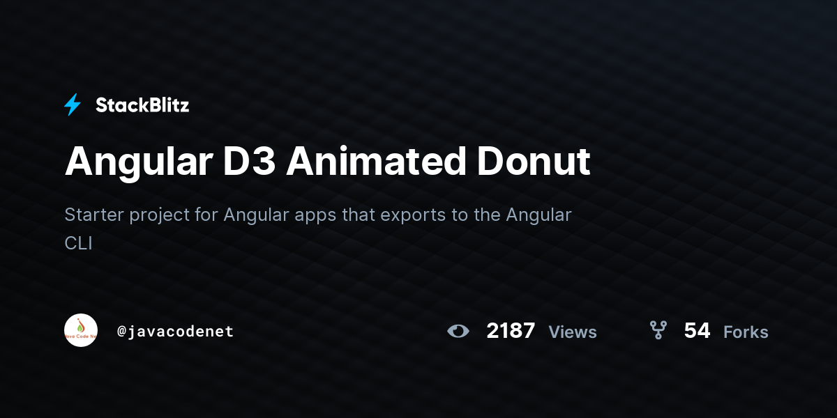 Angular D3 Animated Donut - StackBlitz