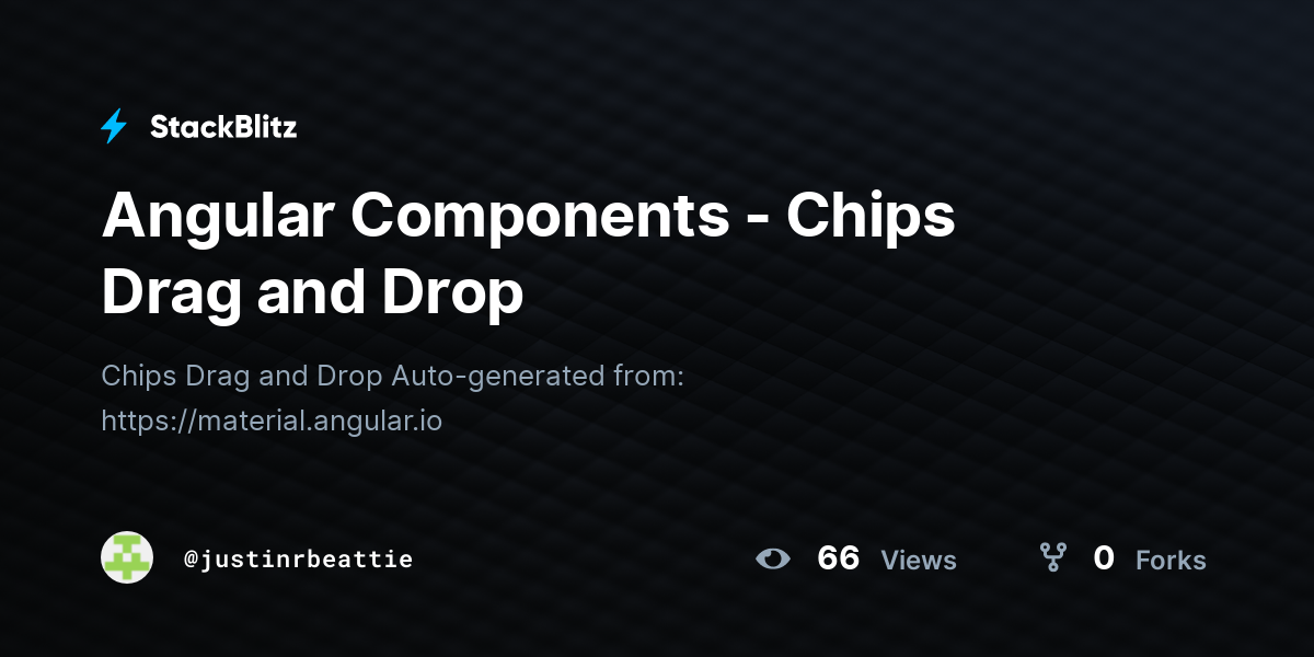 Angular Components - Chips Drag and Drop - StackBlitz