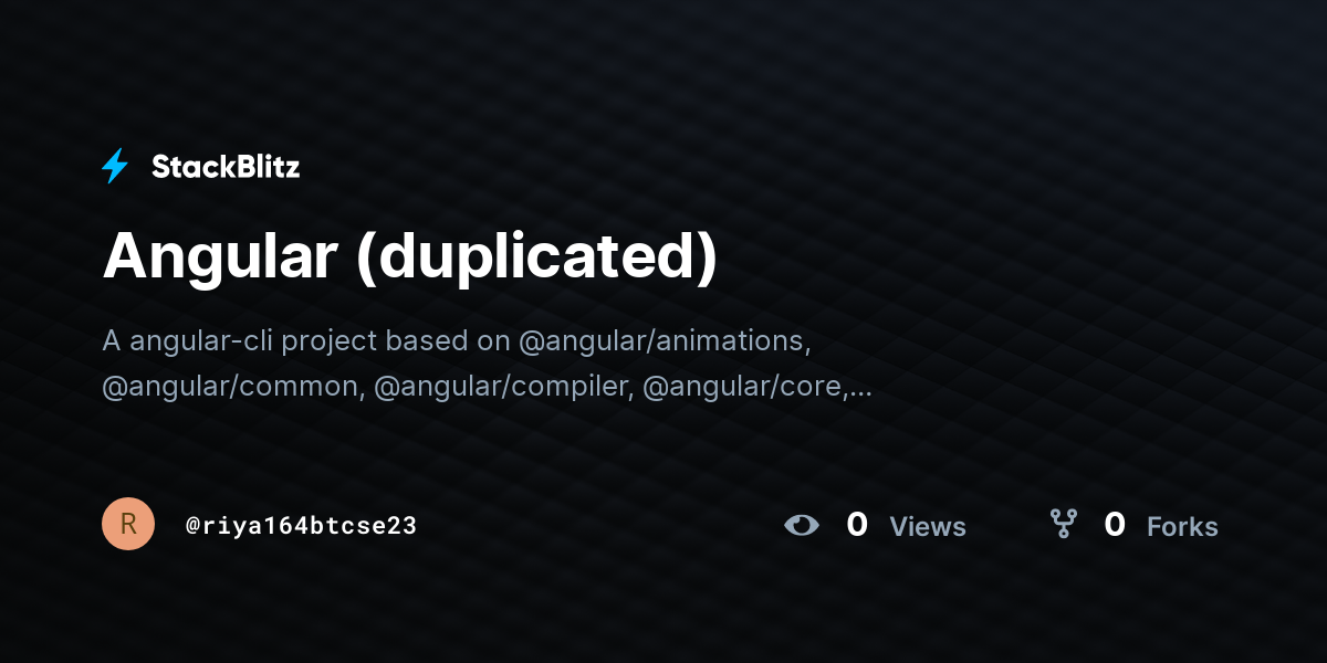 Angular (duplicated) - StackBlitz
