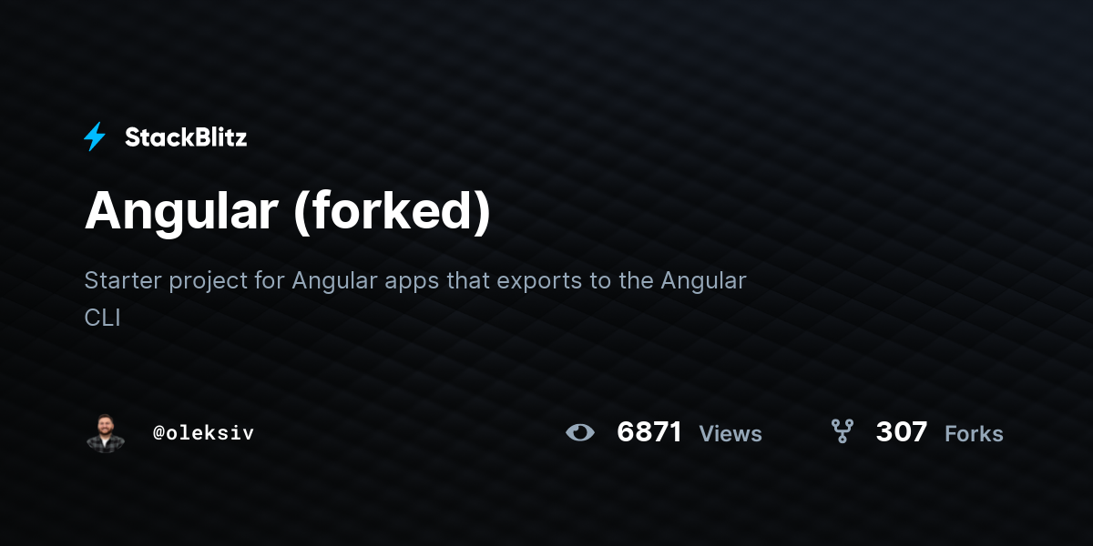 Angular (forked) - StackBlitz