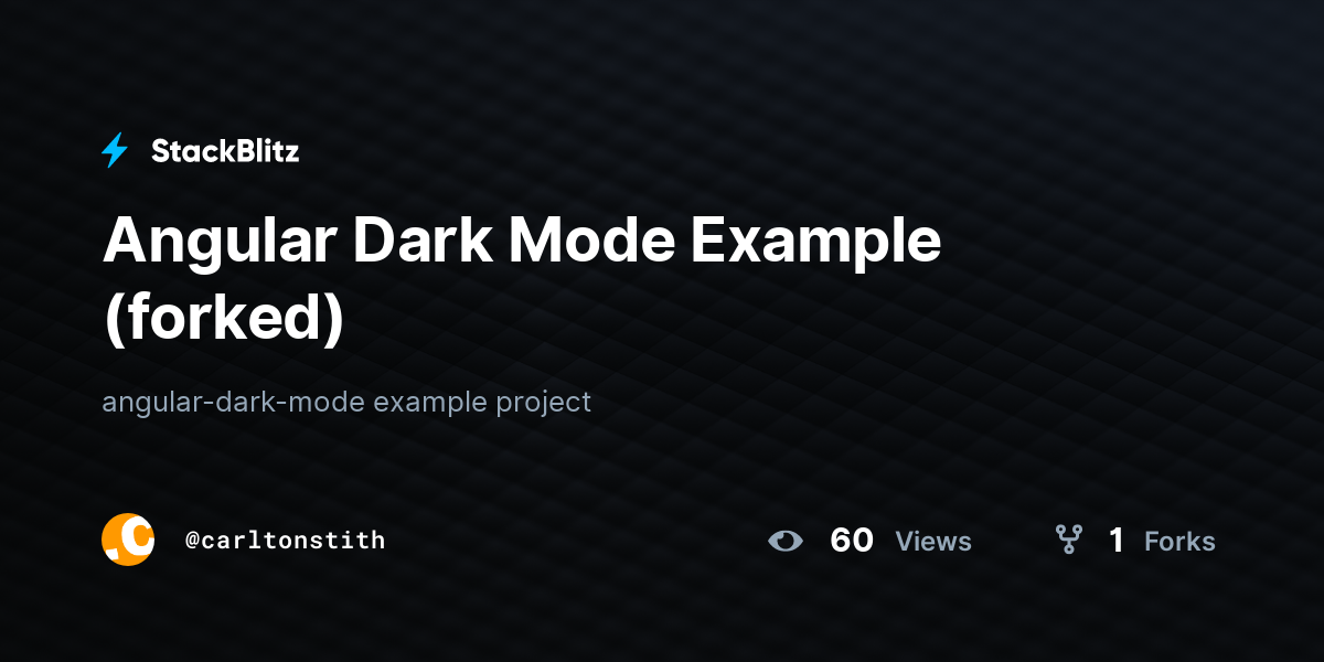 Angular Dark Mode Example (forked) - StackBlitz