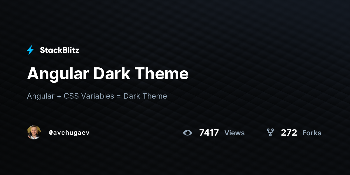 Angular Dark Theme - StackBlitz