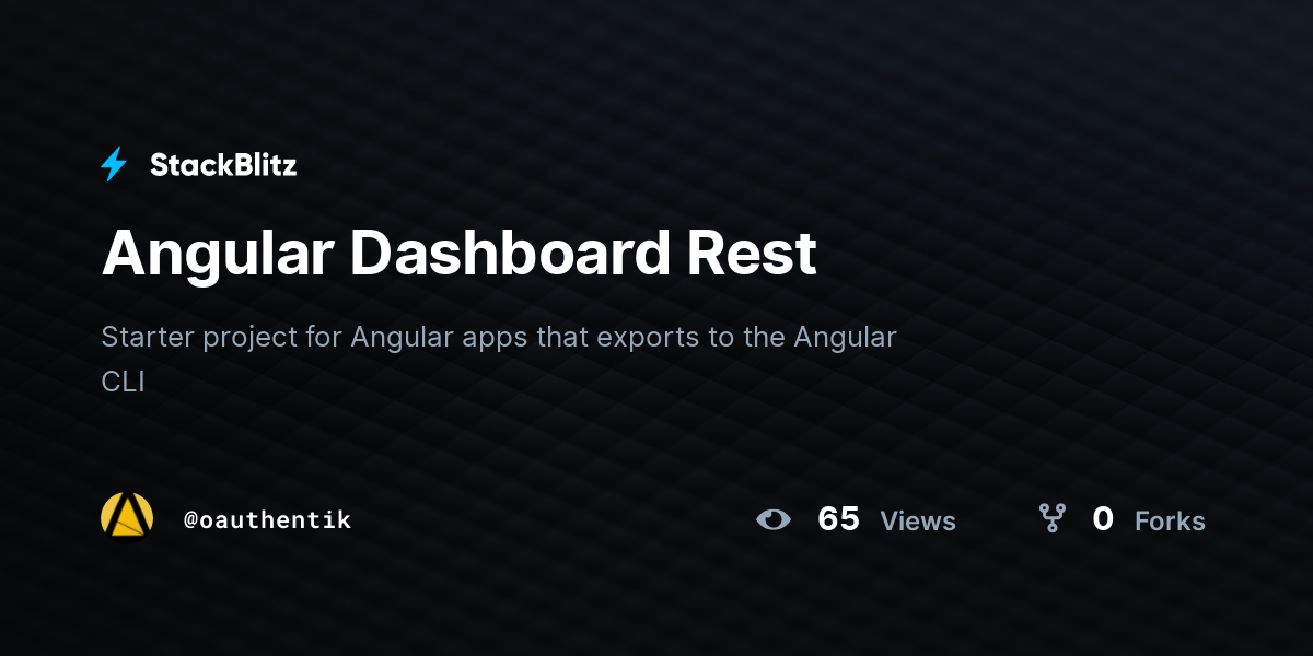 Angular Dashboard Rest - StackBlitz