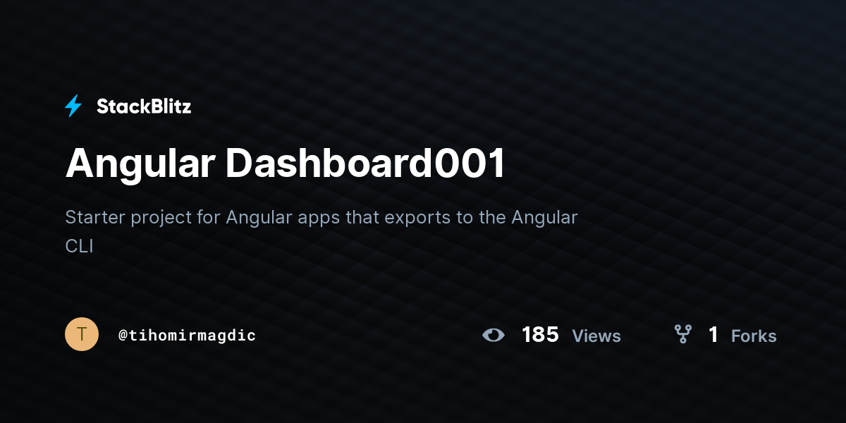 Angular Dashboard001 - StackBlitz