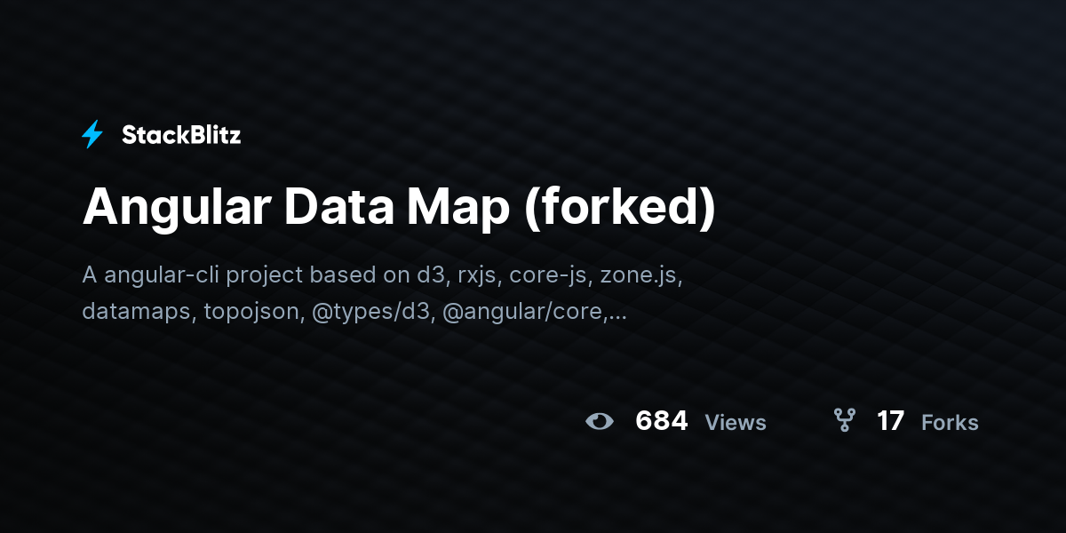 Angular Data Map (forked) StackBlitz