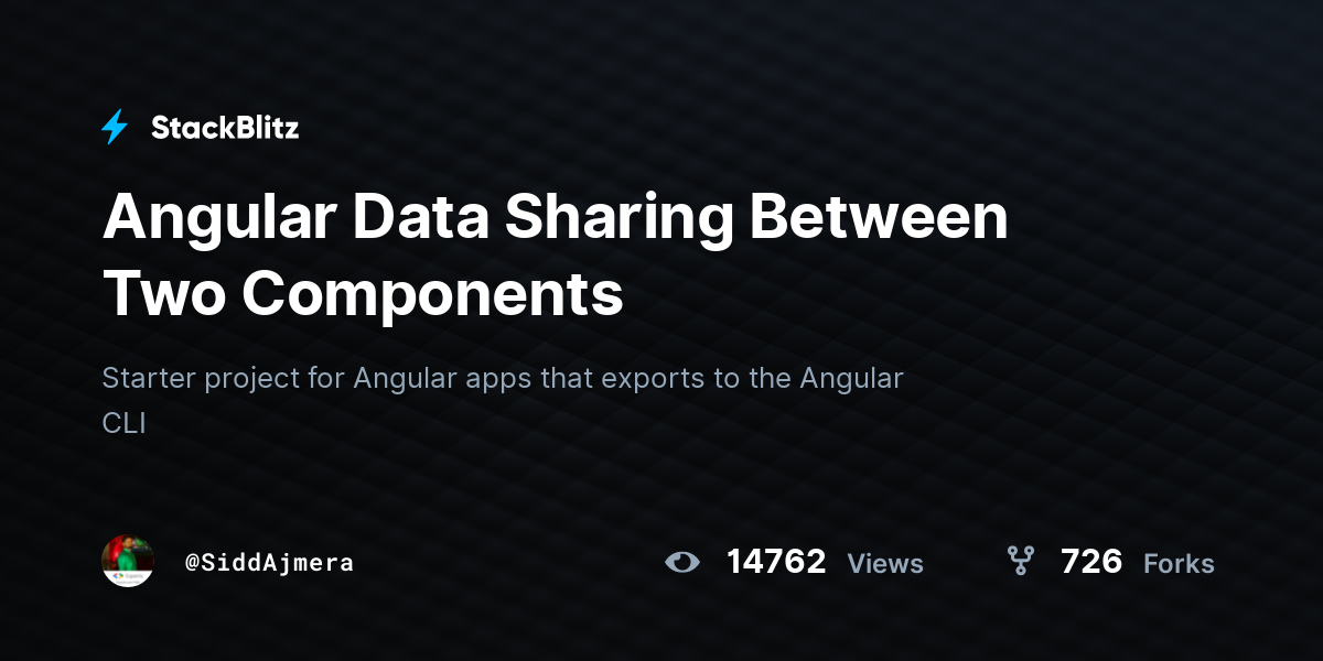 Angular Data Sharing Between Two Components - StackBlitz