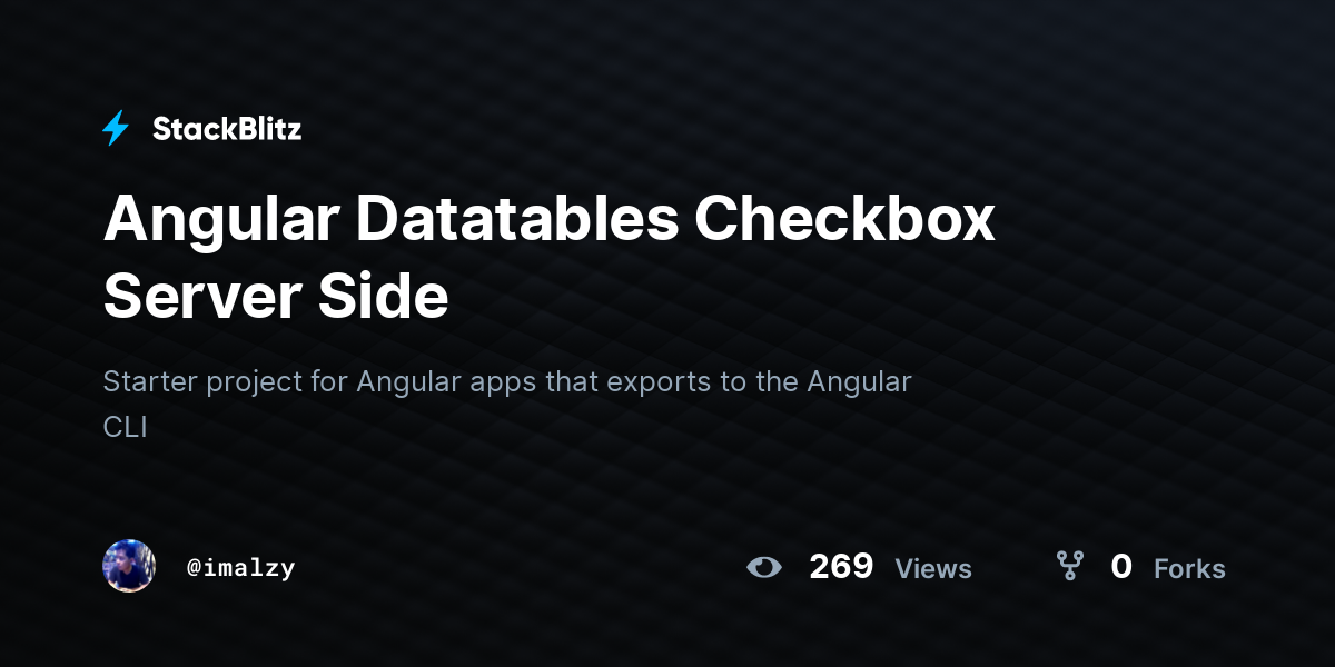 Angular Datatables Checkbox Server Side - StackBlitz
