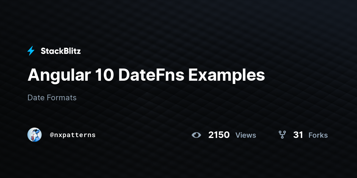angular-10-datefns-examples-stackblitz