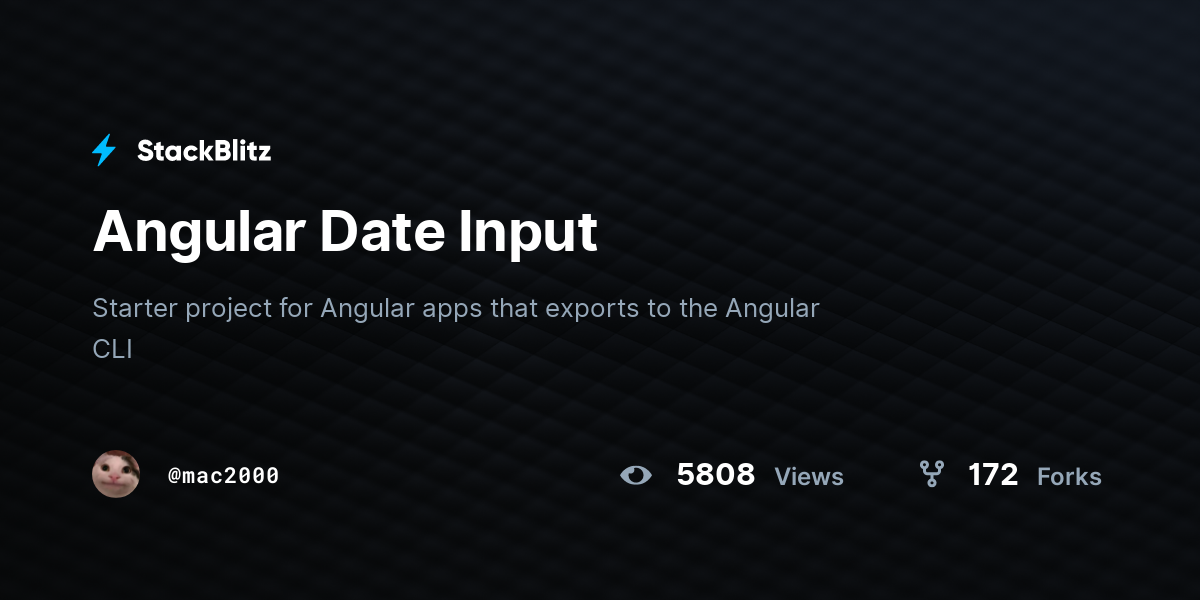 Angular Date Input - StackBlitz