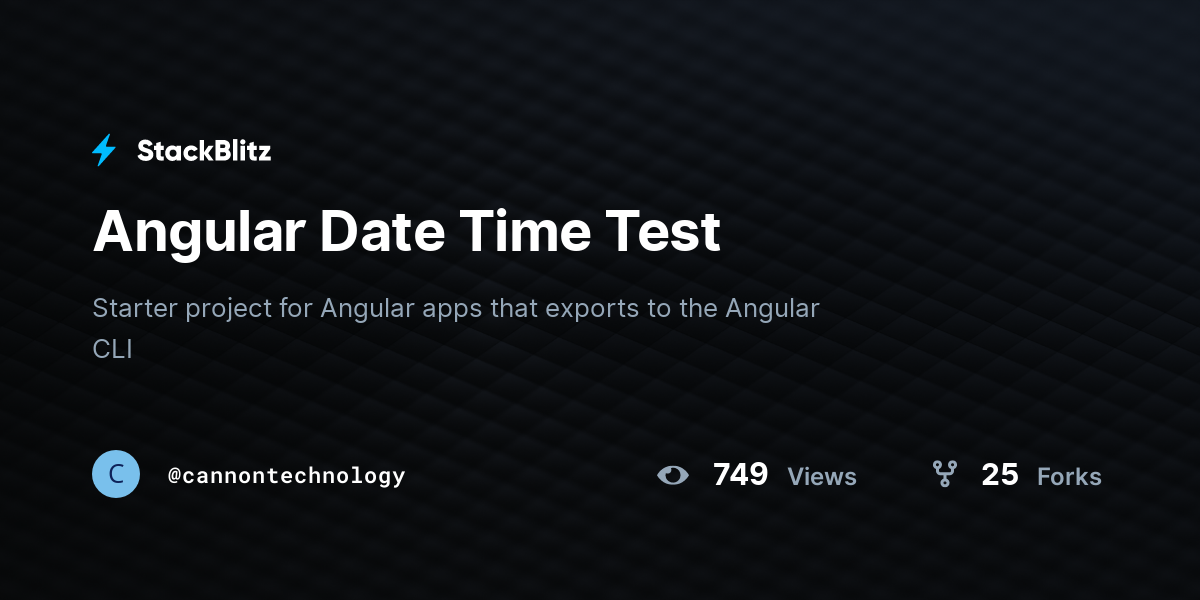 Angular Date Time Test - StackBlitz