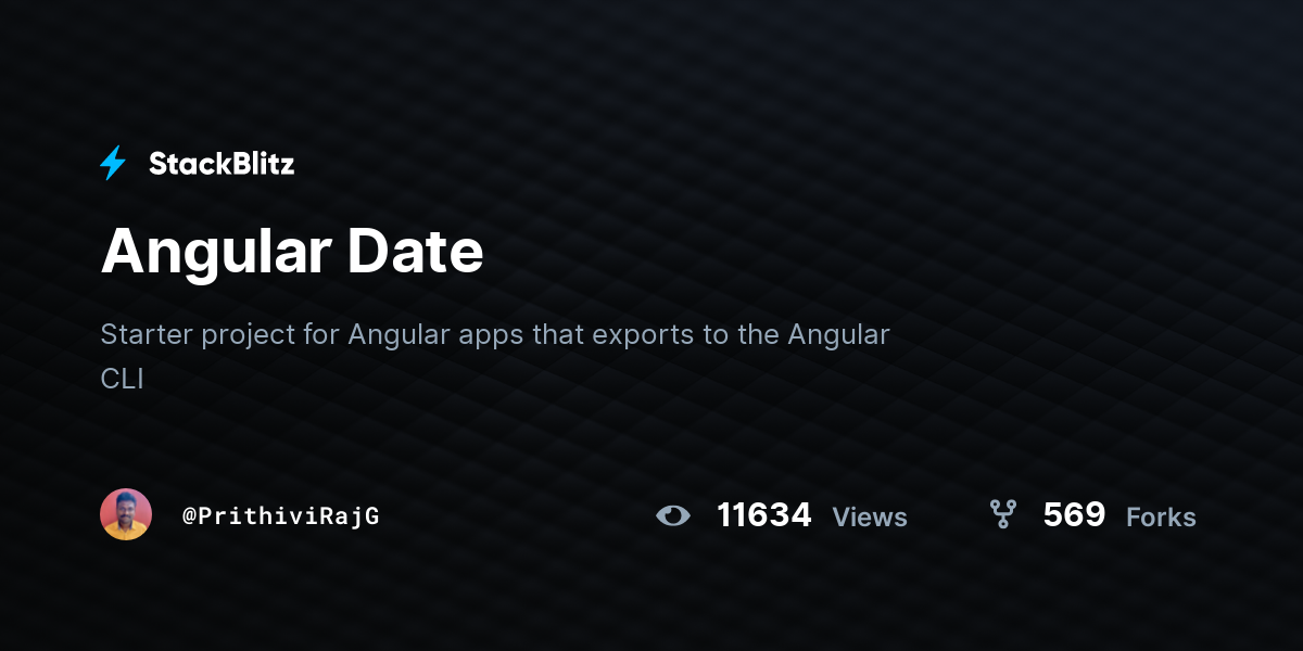 Angular Date - StackBlitz
