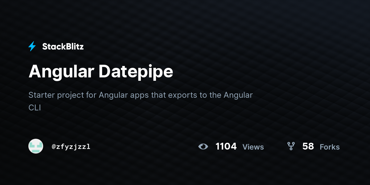 Angular Datepipe - StackBlitz