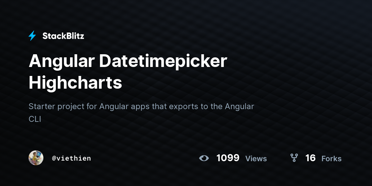 Angular Datetimepicker Highcharts - StackBlitz