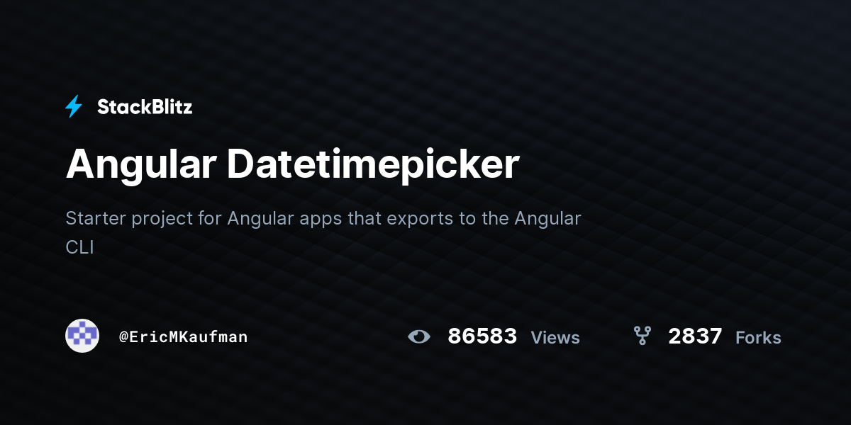 Date Time Picker Angular Stackblitz
