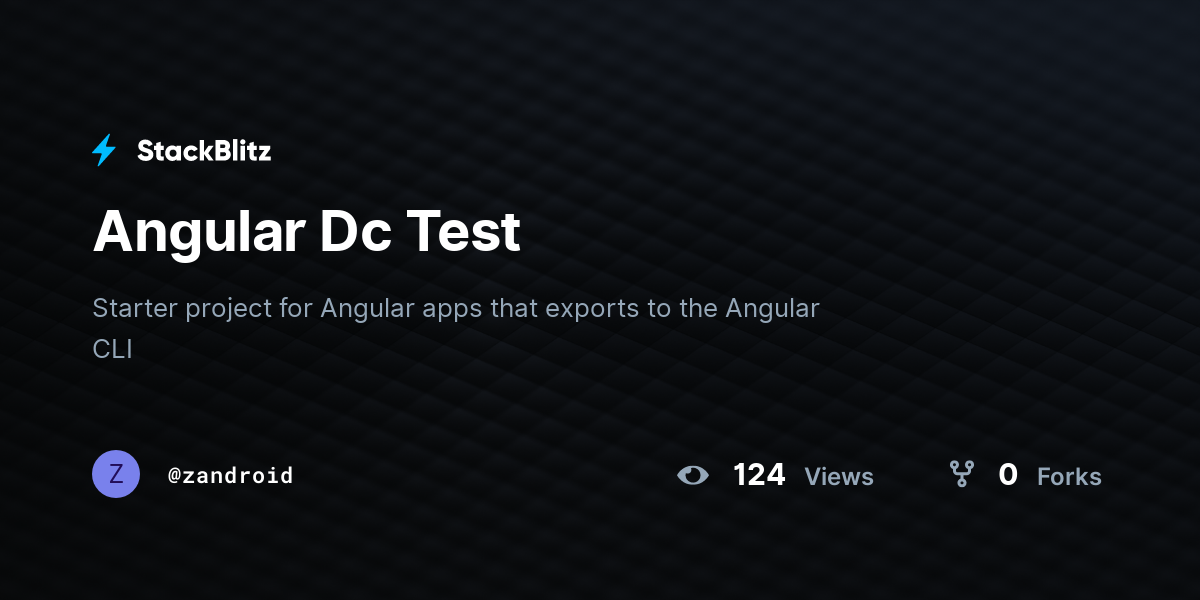 Angular Dc Test - StackBlitz