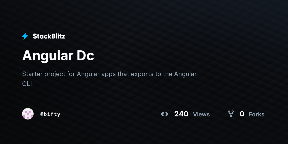 Angular Dc - StackBlitz