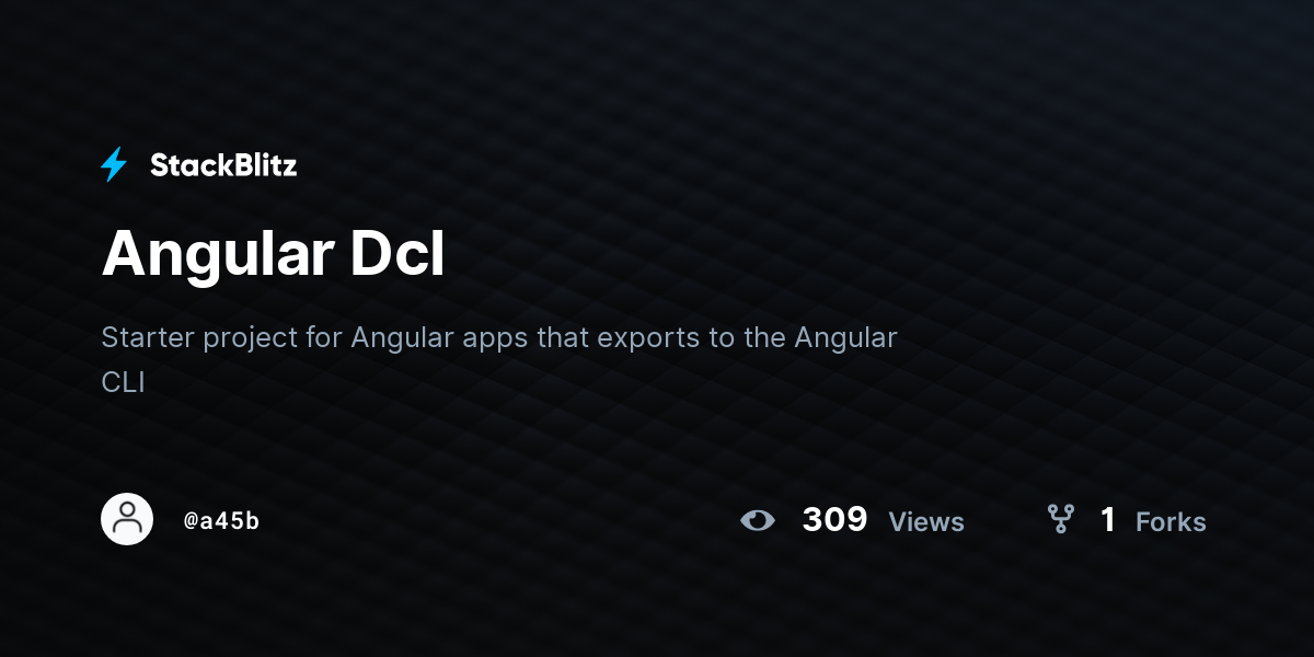 Angular Dcl - StackBlitz