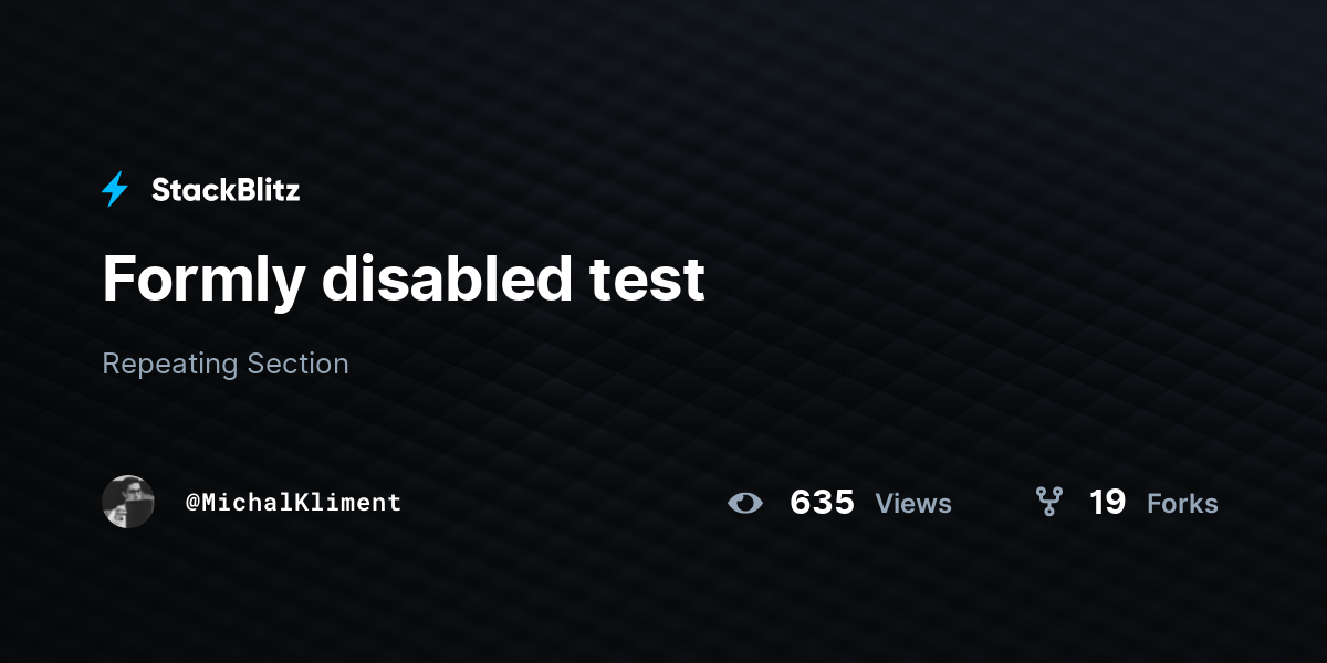 Formly disabled test - StackBlitz