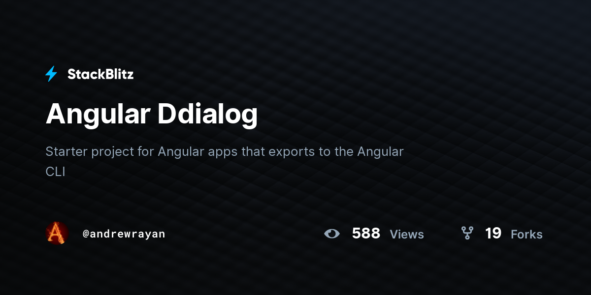 Angular Ddialog - StackBlitz