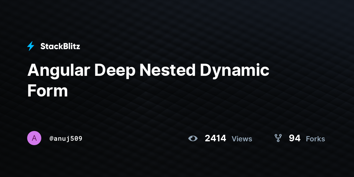nested dynamic form angular stackblitz