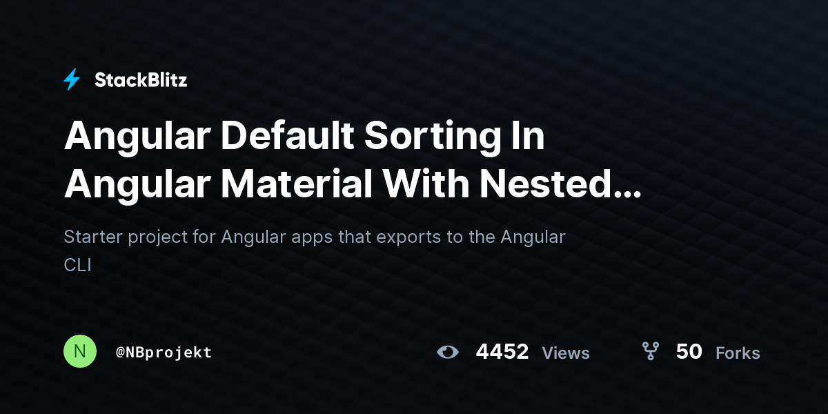 Angular Default Sorting In Angular Material With Nested Objects ...