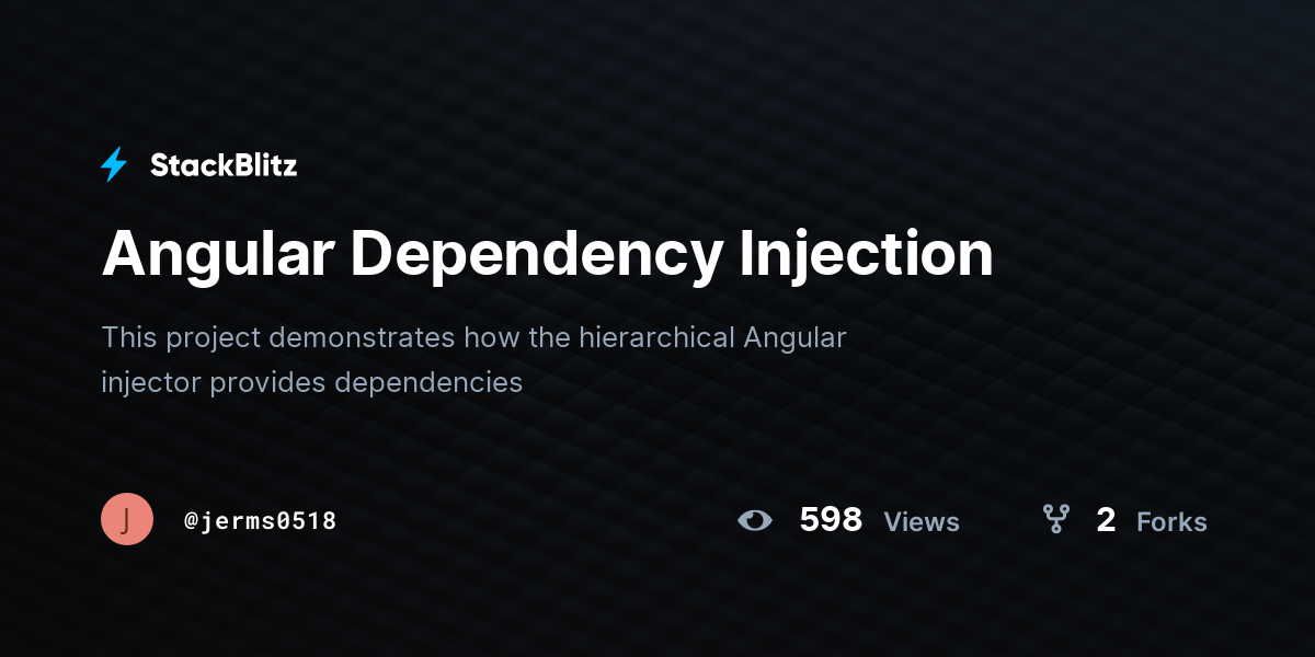 Angular Dependency Injection - StackBlitz