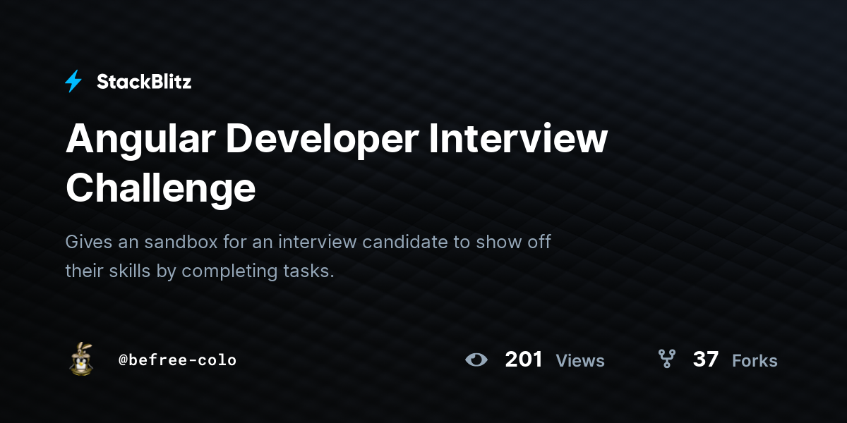 Angular Developer Interview Challenge - StackBlitz