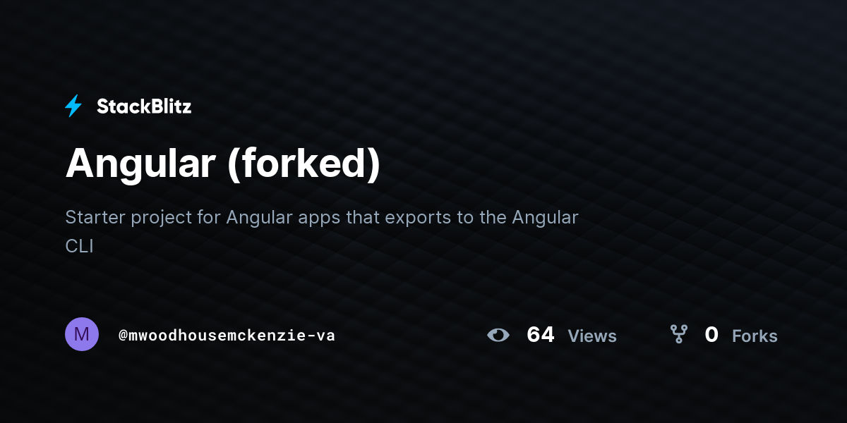 Angular (forked) - StackBlitz