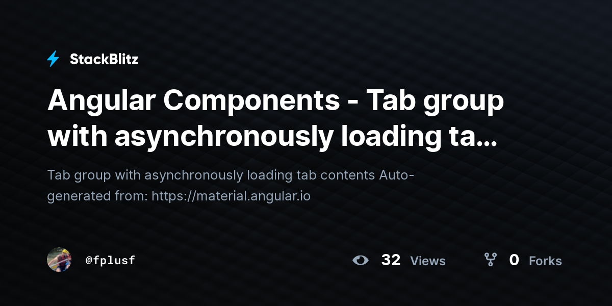 Angular components tab group with asynchronously loading tab contents