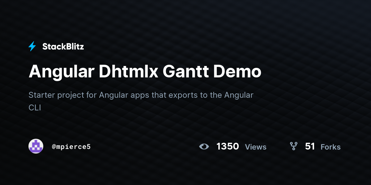 Angular Dhtmlx Gantt Demo - StackBlitz