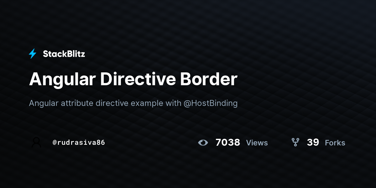 Angular Directive Border - StackBlitz