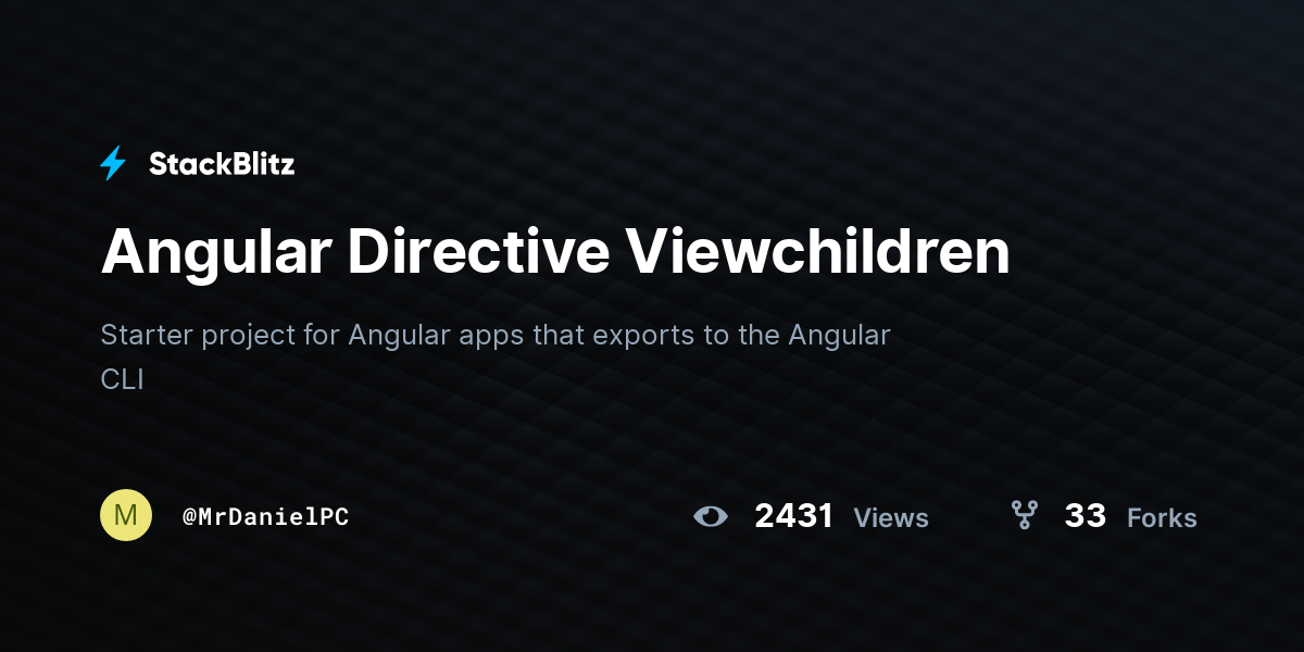 Angular Directive Viewchildren - StackBlitz