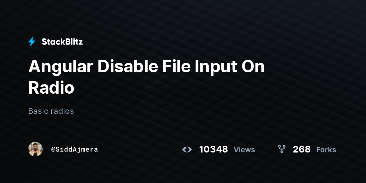 Angular Disable File Input On Radio - StackBlitz