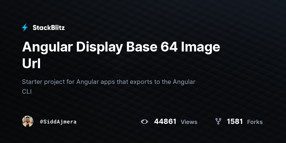 Angular Display Base 64 Image Url - StackBlitz