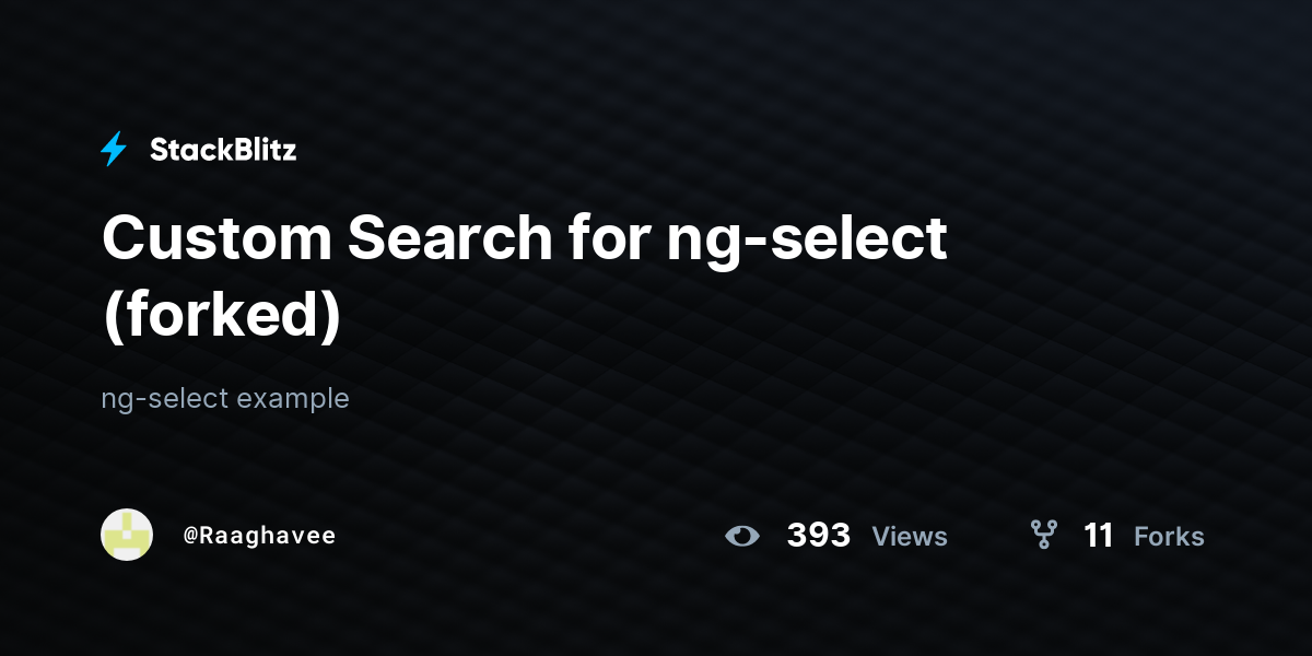 Custom Search for ng-select (forked) - StackBlitz