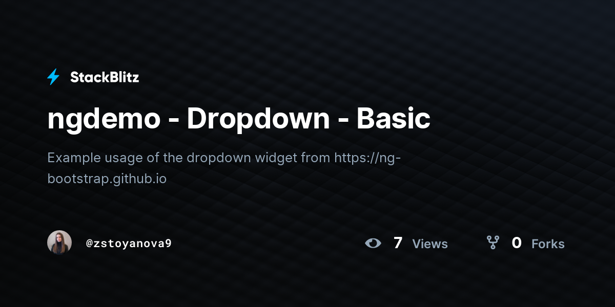 ngdemo - Dropdown - Basic - StackBlitz