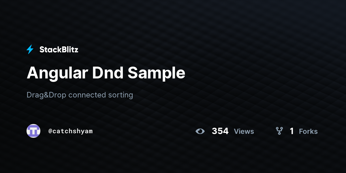 Angular Dnd Sample - StackBlitz