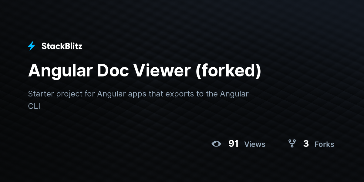 Angular Doc Viewer (forked) - StackBlitz