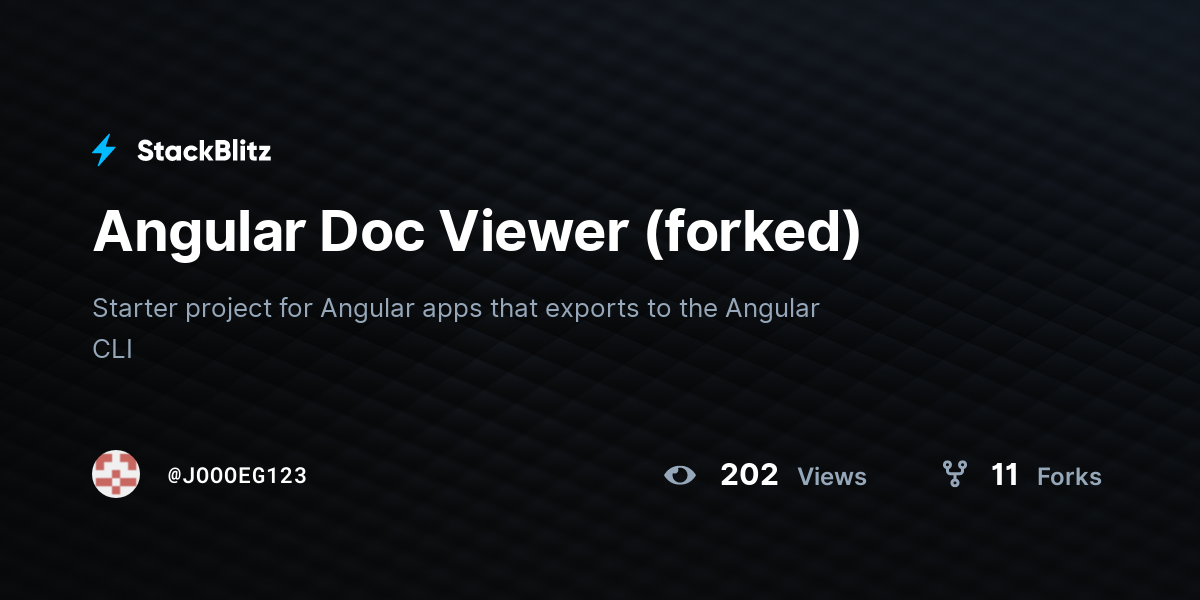 Angular Doc Viewer (forked) - StackBlitz