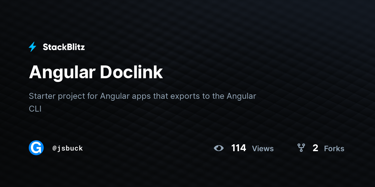 Angular Doclink - StackBlitz