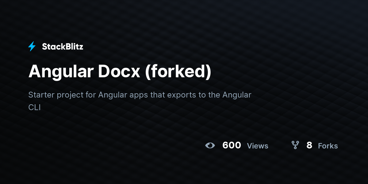 Angular Docx (forked) - StackBlitz