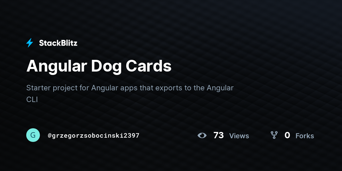 Angular Dog Cards StackBlitz