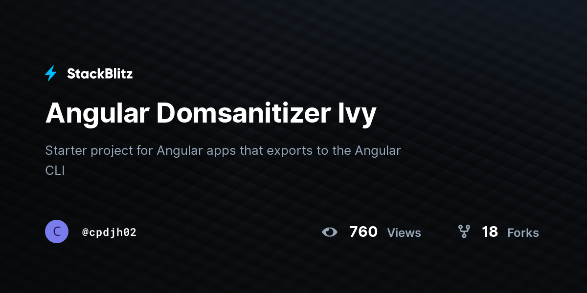 Angular Domsanitizer Ivy - StackBlitz