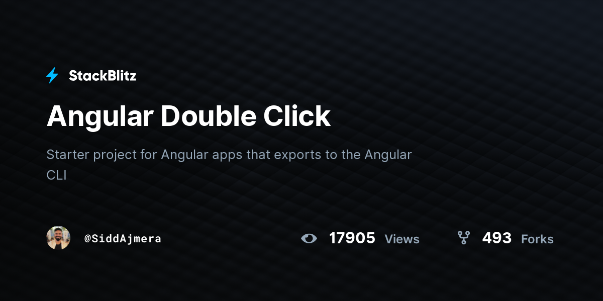Angular Double Click - StackBlitz