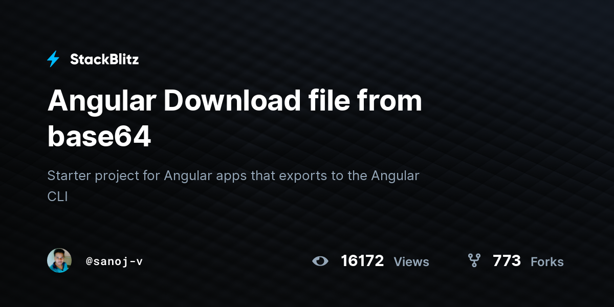 Angular Download file from base64 - StackBlitz